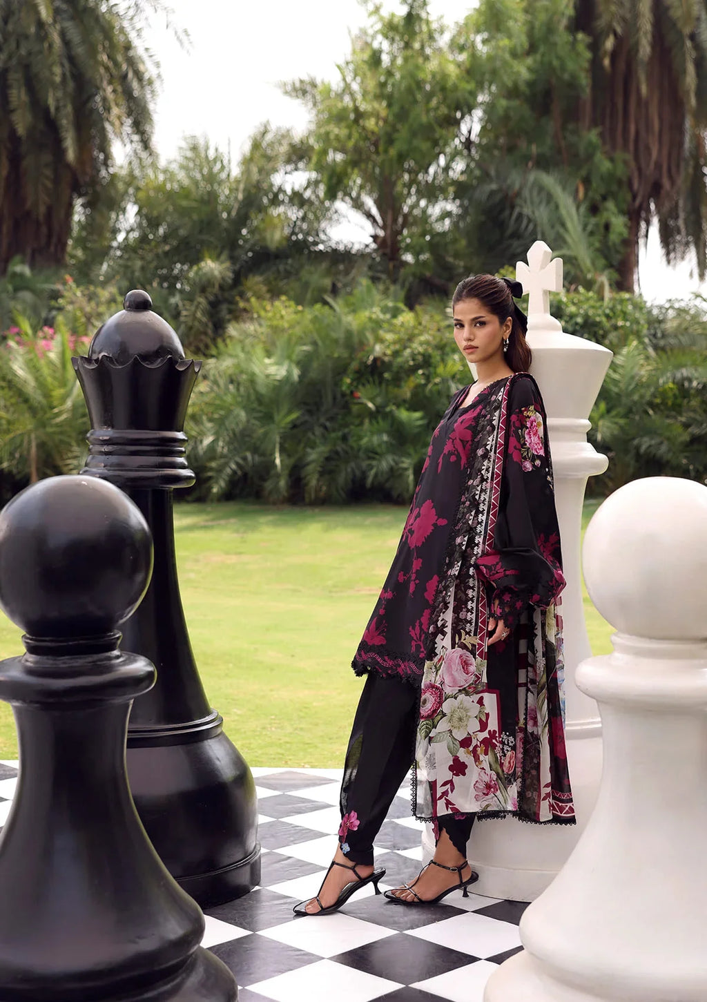 Elaf | Belladore - Prints Chiffon Lawn '26 | EPA-4A SCARLET