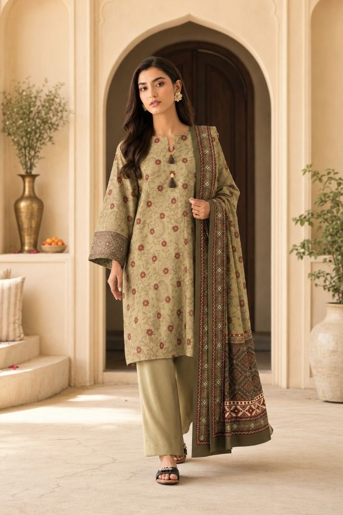 Sapphire | Print Embroidered Lilen VOL 1 | CL11-104