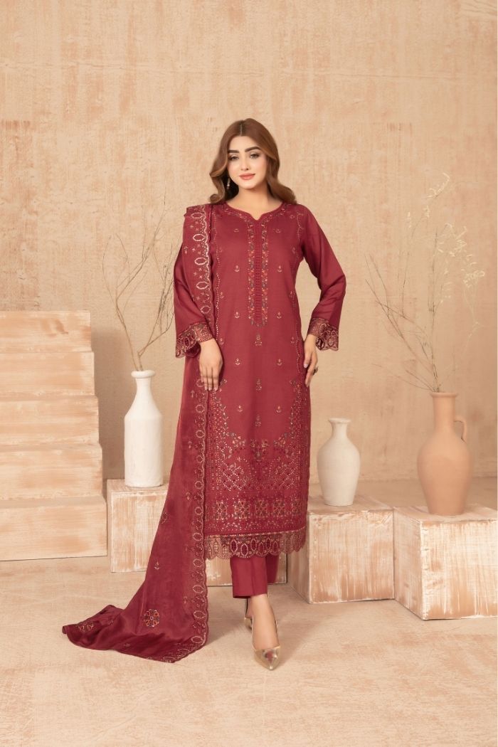 Tawakaal | Nisrine 3Pcs Embroidered Digital Print suiting | D-4984