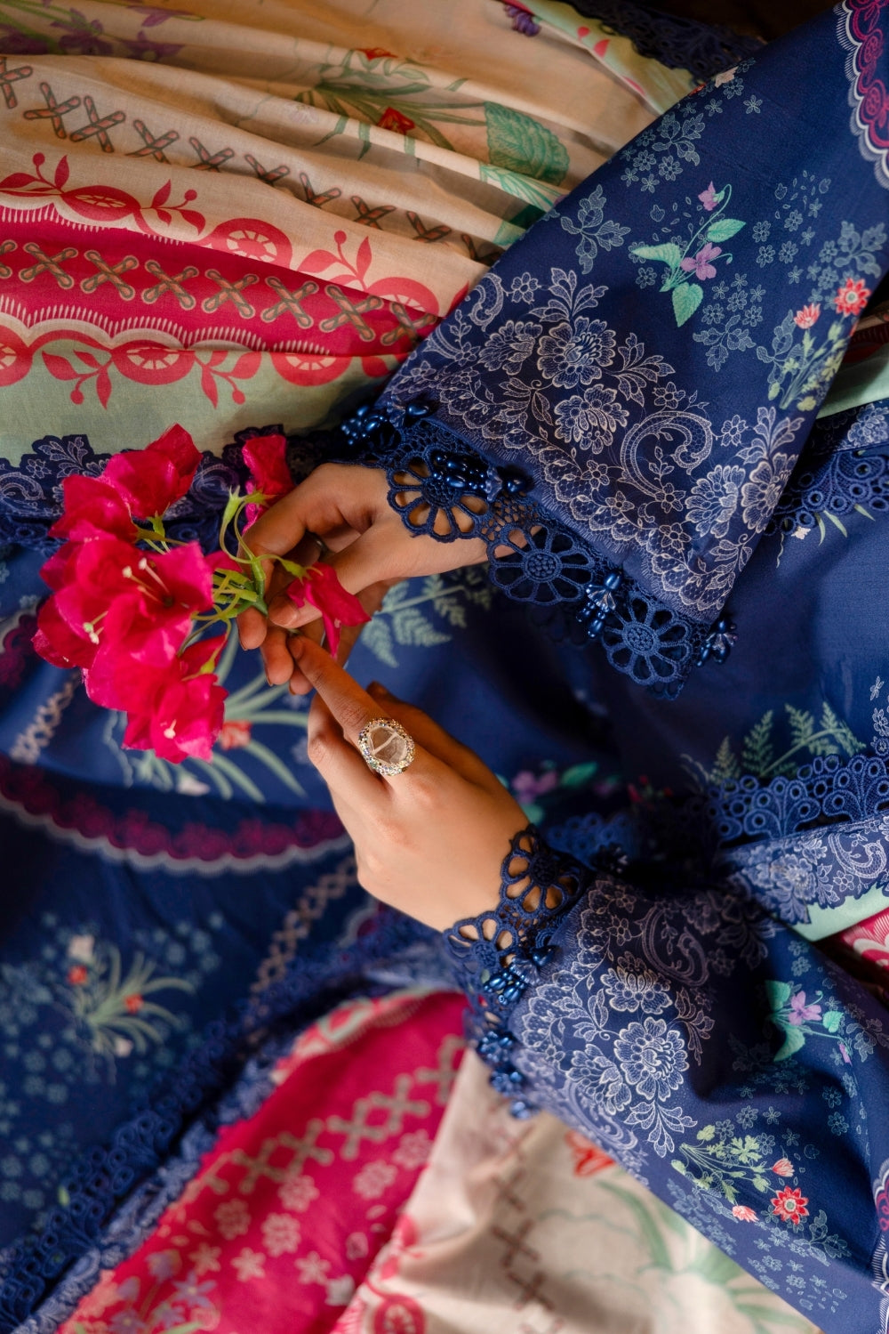 Naqsh | Midnight Meadow Lawn | Periwinkle