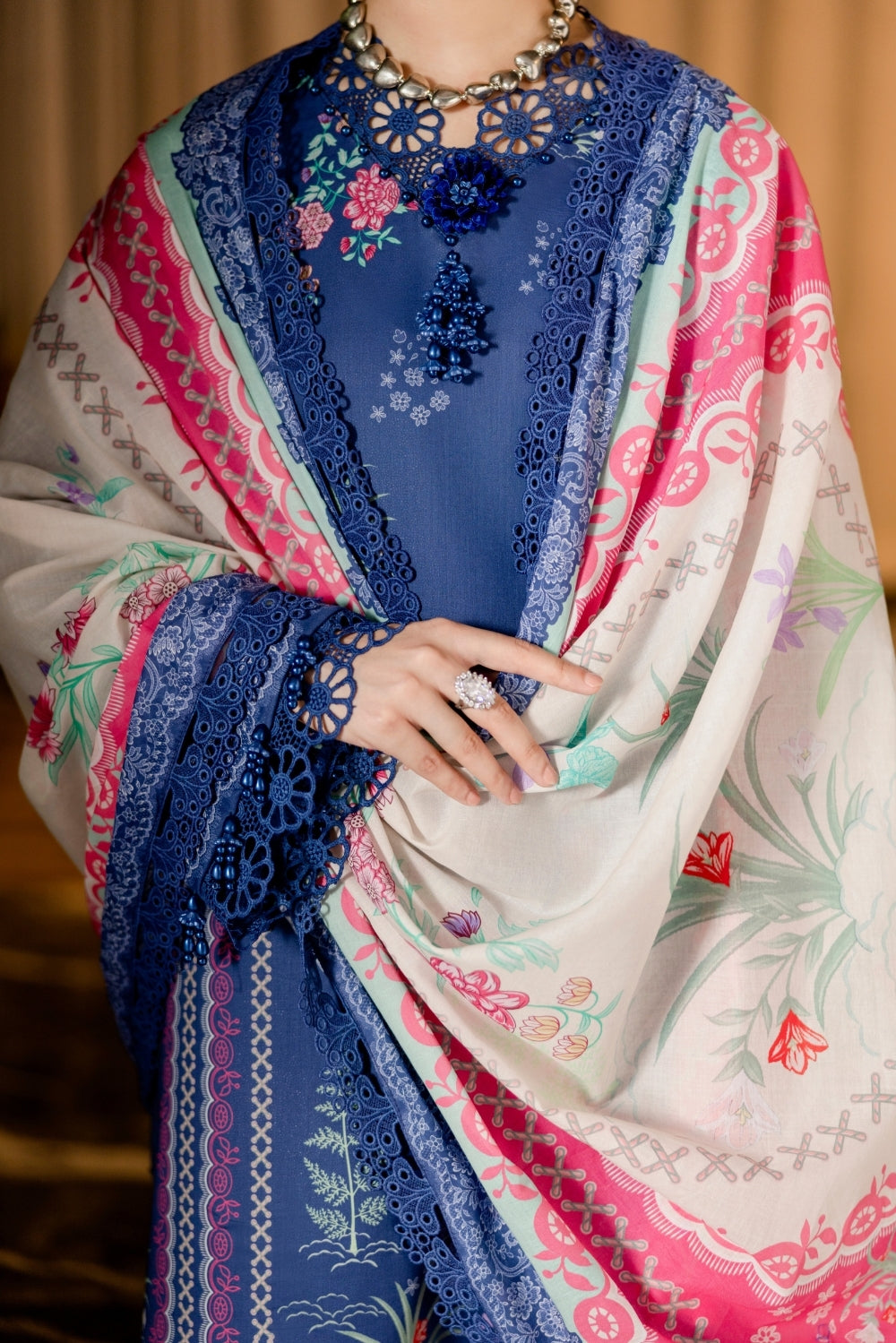 Naqsh | Midnight Meadow Lawn | Periwinkle
