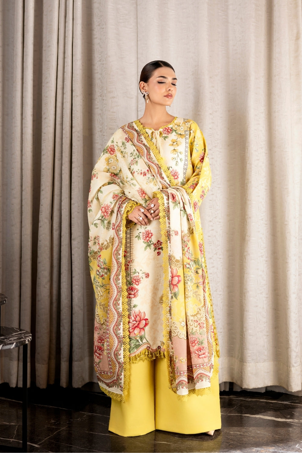 Naqsh | Midnight Meadow Lawn | Primrose