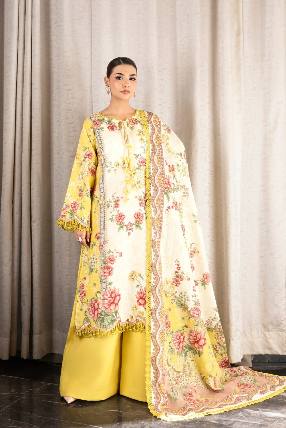 Naqsh | Midnight Meadow Lawn | Primrose