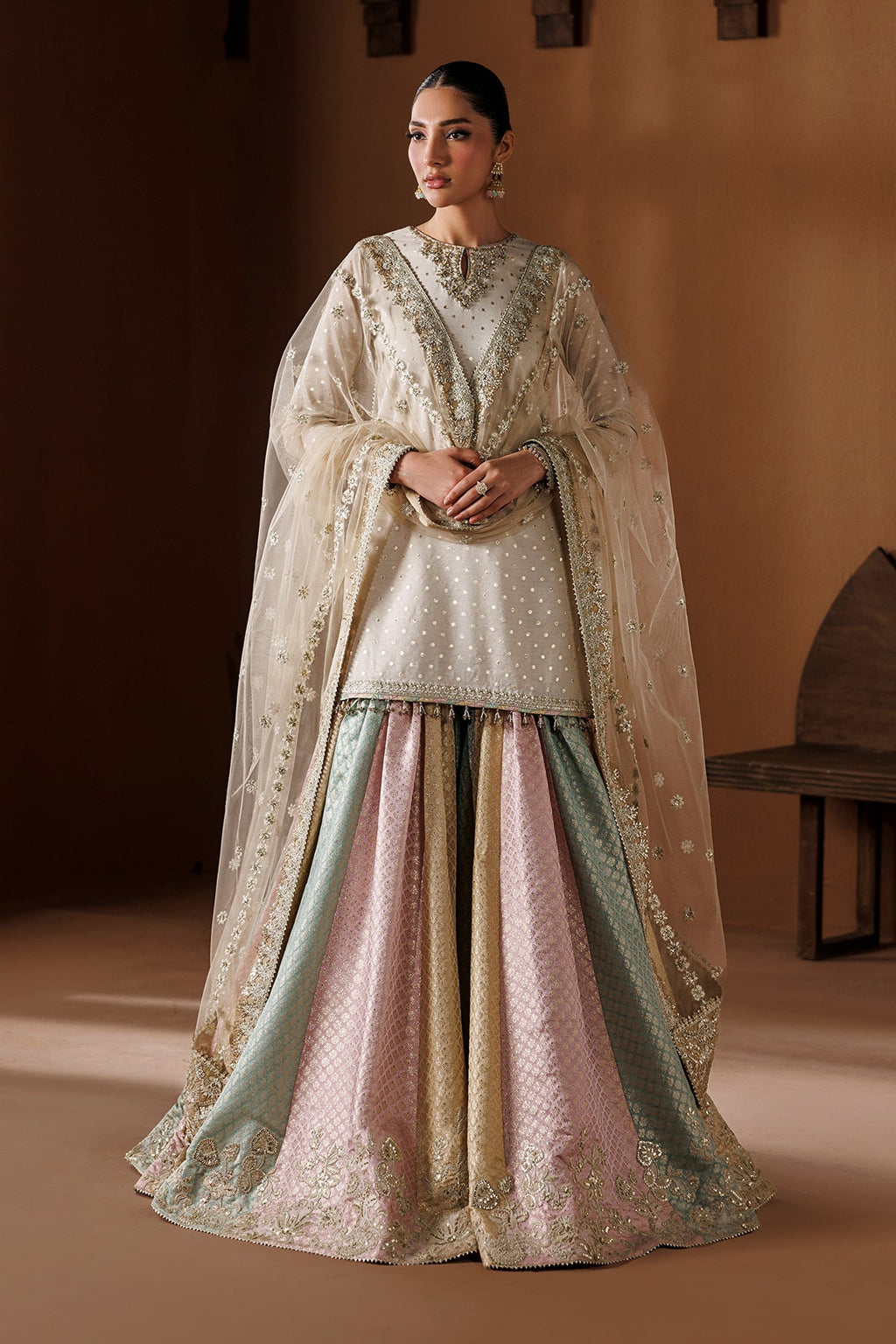 Baroque | Embroidered Zari Chiffon | UF-4435