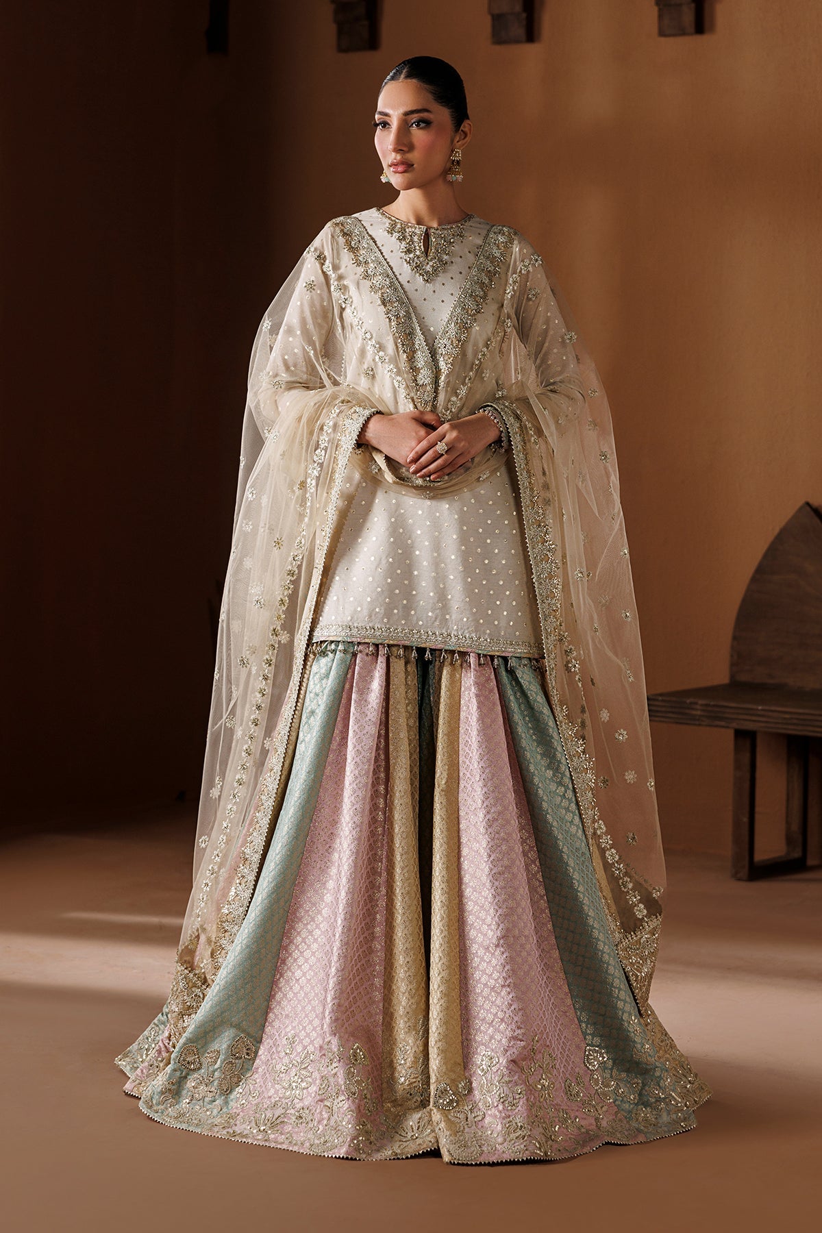Baroque | Embroidered Zari Chiffon | UF-4435