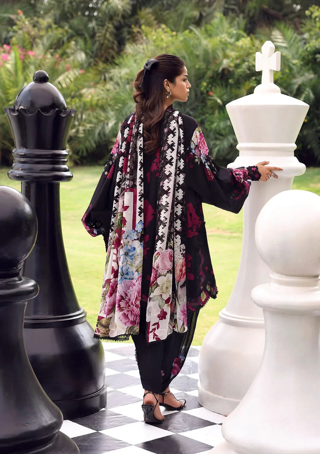 Elaf | Belladore - Prints Chiffon Lawn '26 | EPA-4A SCARLET