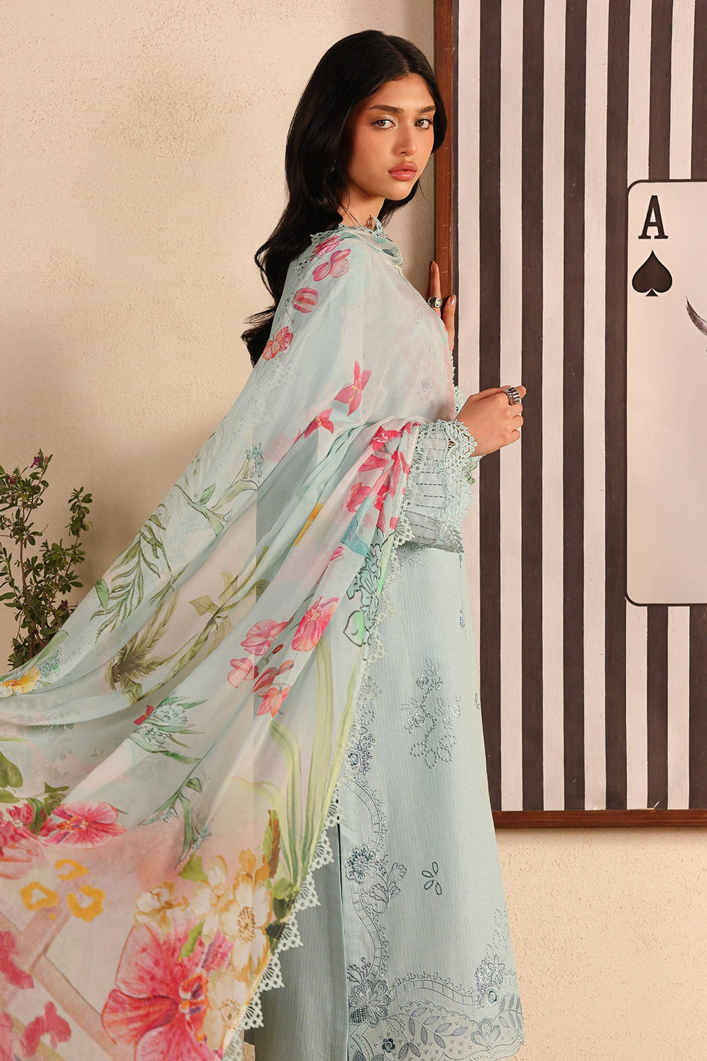 Nureh | Raha Unstitched Lawn Doria | NE-250
