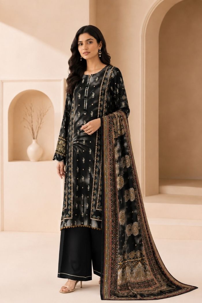 Sapphire | Print Embroidered Lilen VOL 1 | CL11-105