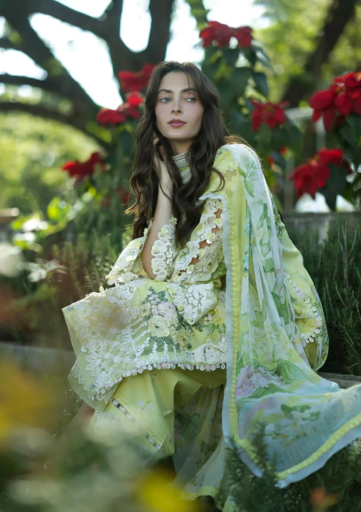 Elaf | Signature Embroidered Printed Lawn | Ivory Season