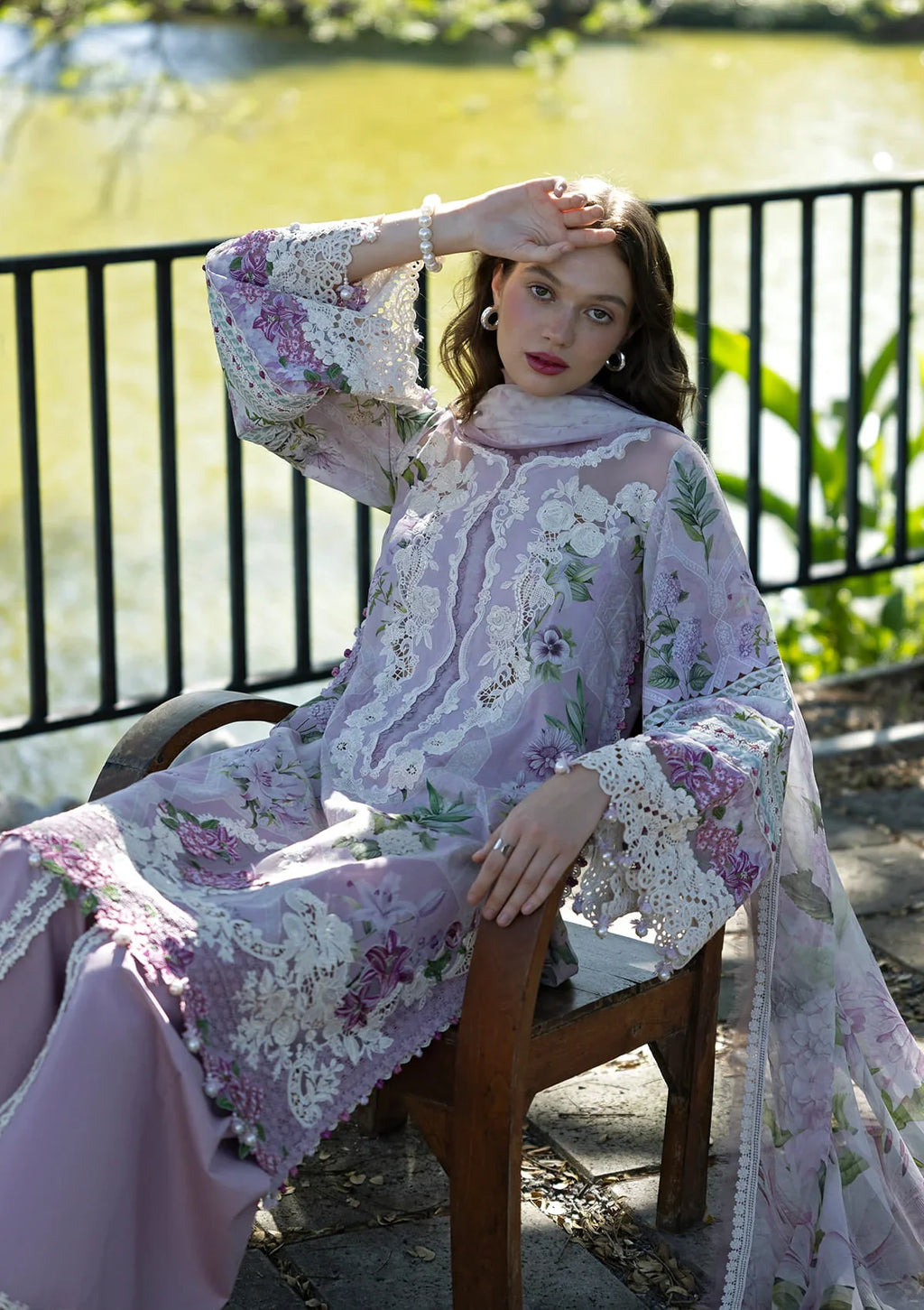 Elaf | Signature Embroidered Printed Lawn | Juliette