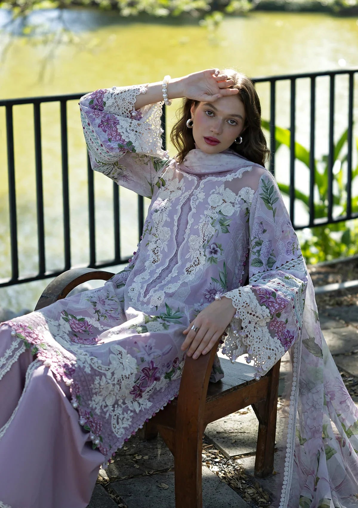 Elaf | Signature Embroidered Printed Lawn | Juliette