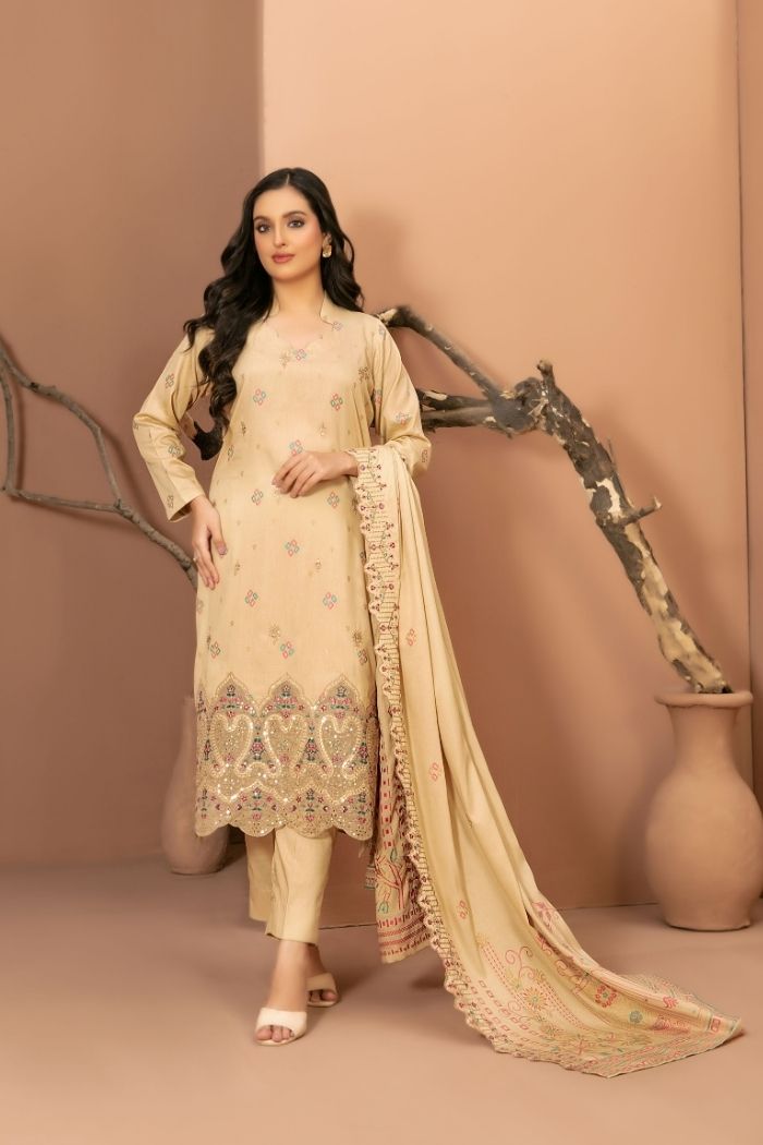 Tawakaal | Zouq 3Pcs Embroidered Broshia Banarsi | D-5669