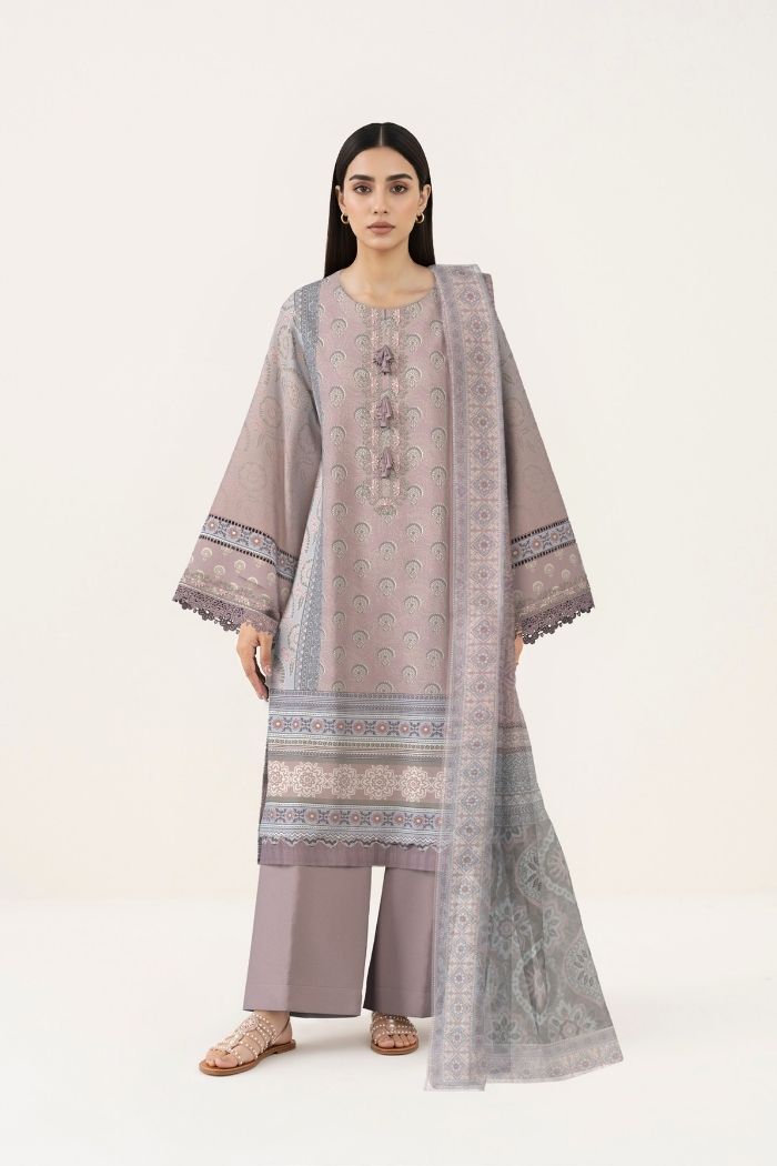 Sapphire | 3 pc Digital Printed Embroidered Lawn | 3PBE-WS26CL3-28