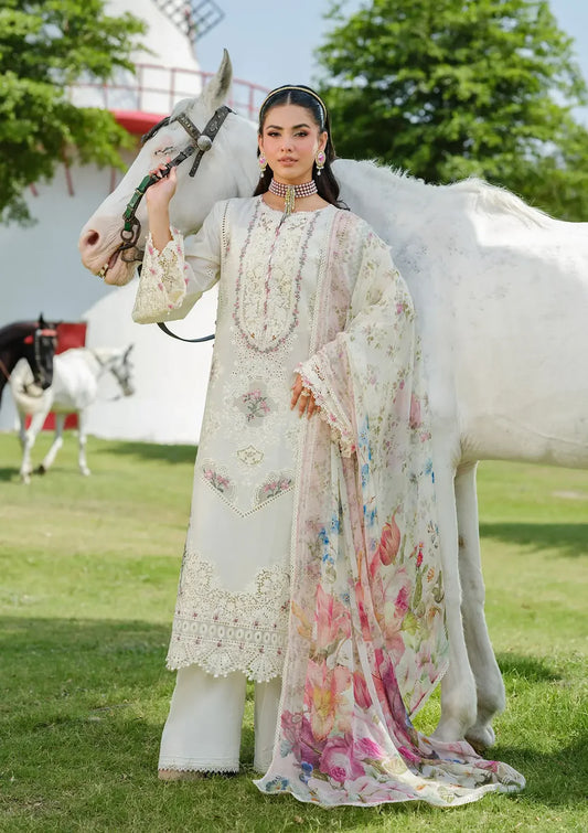 ELAF | LUXURY LAWN 25 VOL 2 | ELH-7A WHITE EMPRESS