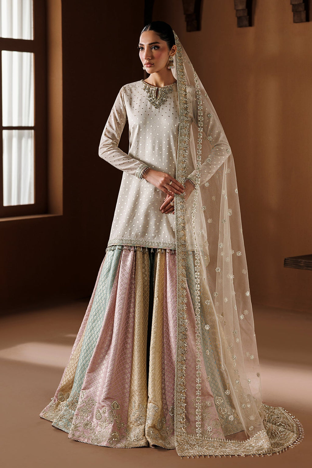 Baroque | Embroidered Zari Chiffon | UF-4435