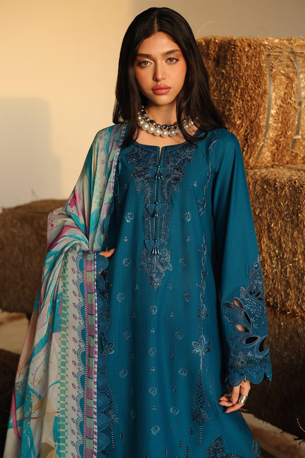 Nureh | Raha Unstitched Lawn Doria | NE-247