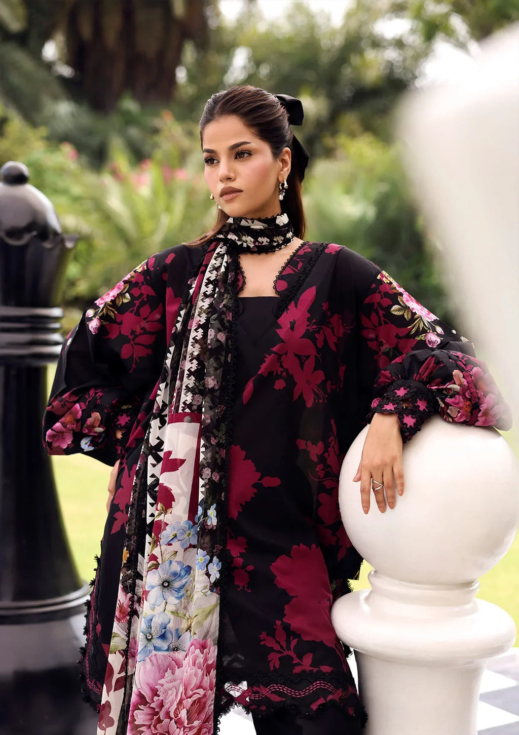 Elaf | Belladore - Prints Chiffon Lawn '26 | EPA-4A SCARLET