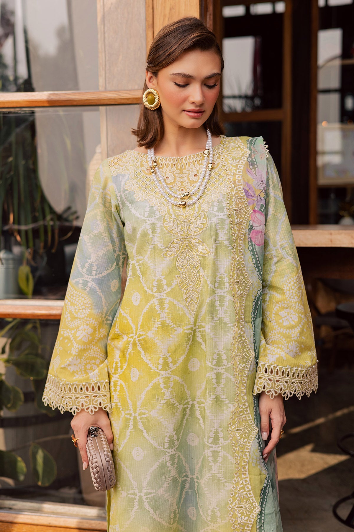 NUREH | GARDENIA - EMBROIDRED & PRINTED LAWN DORIA | NSG-207
