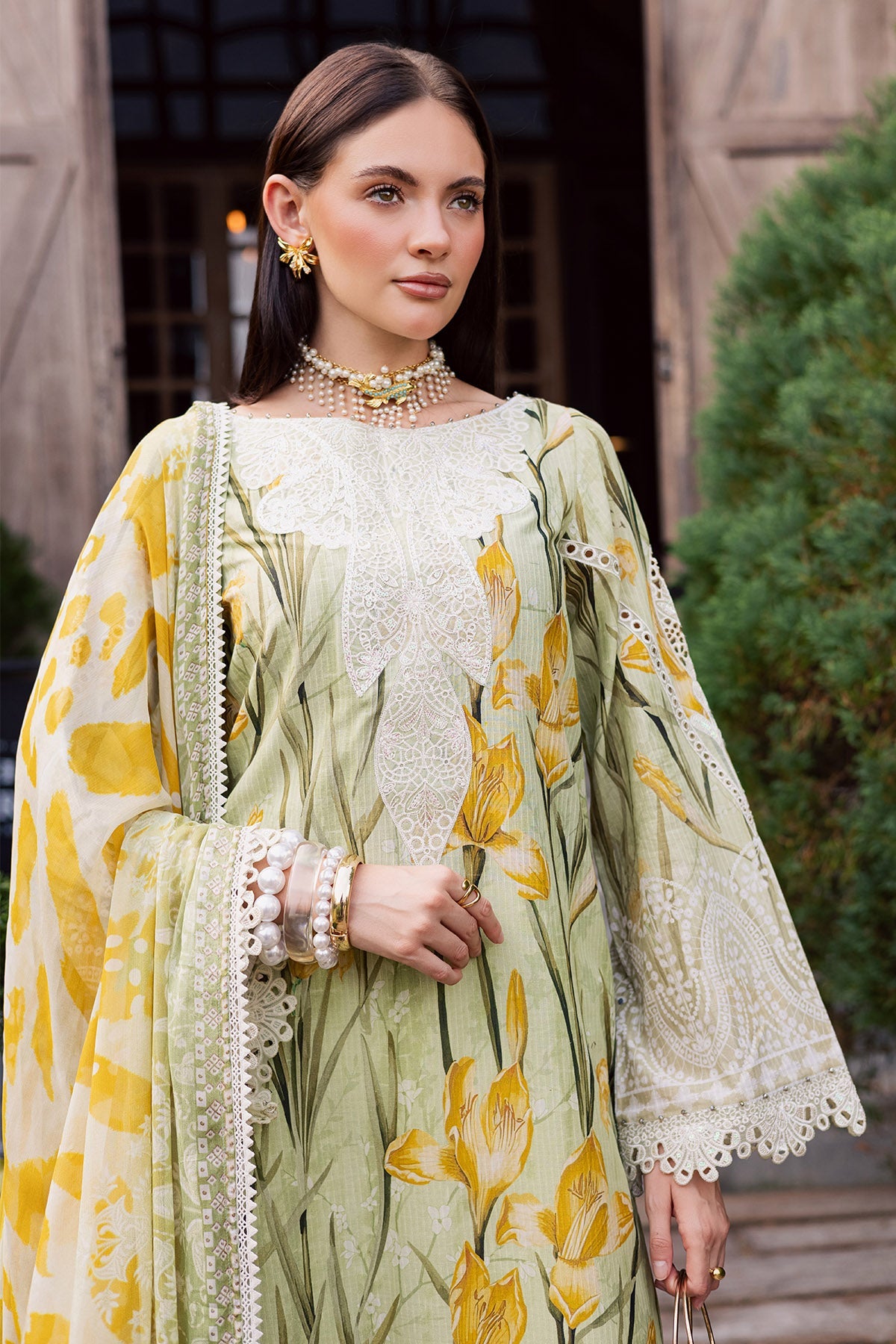 NUREH | GARDENIA - EMBROIDRED & PRINTED LAWN DORIA | NSG-212