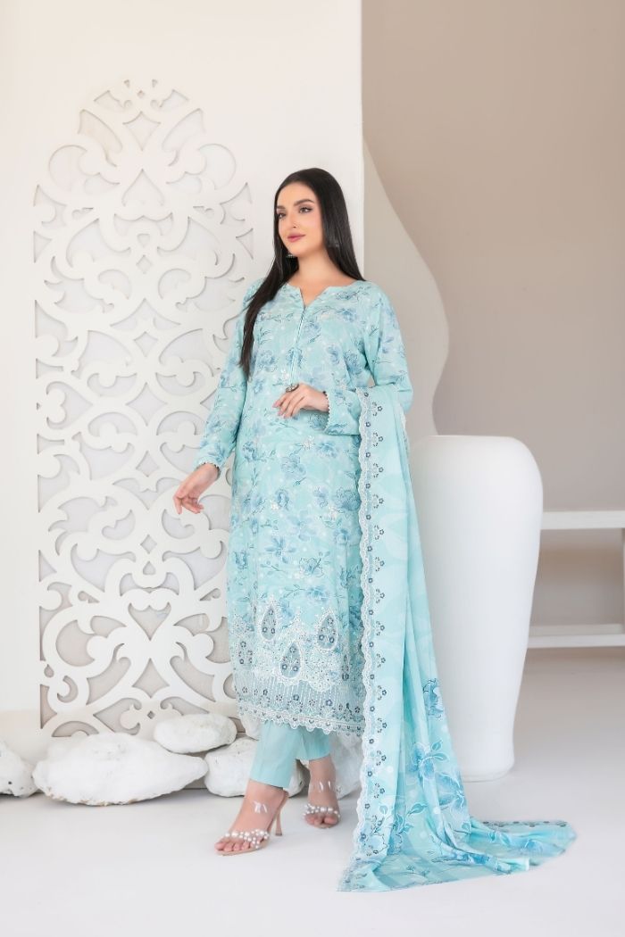 Tawakaal | Muskaan 3Pcs Embroidered Digital Print suiting | D-4421