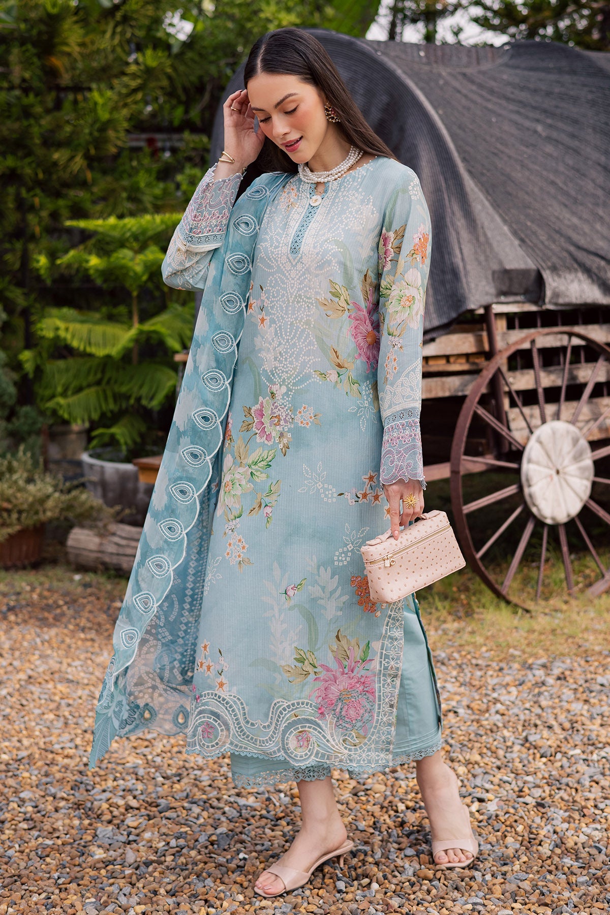 NUREH | GARDENIA - EMBROIDRED & PRINTED LAWN DORIA | NSG-209