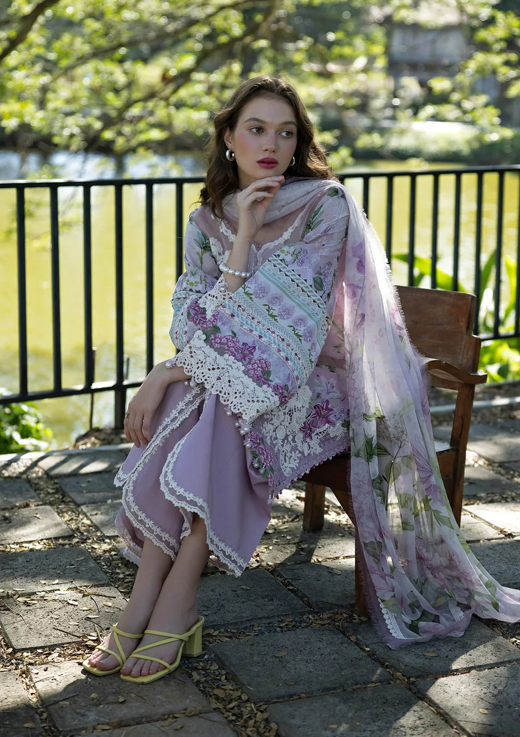 Elaf | Signature Embroidered Printed Lawn | Juliette