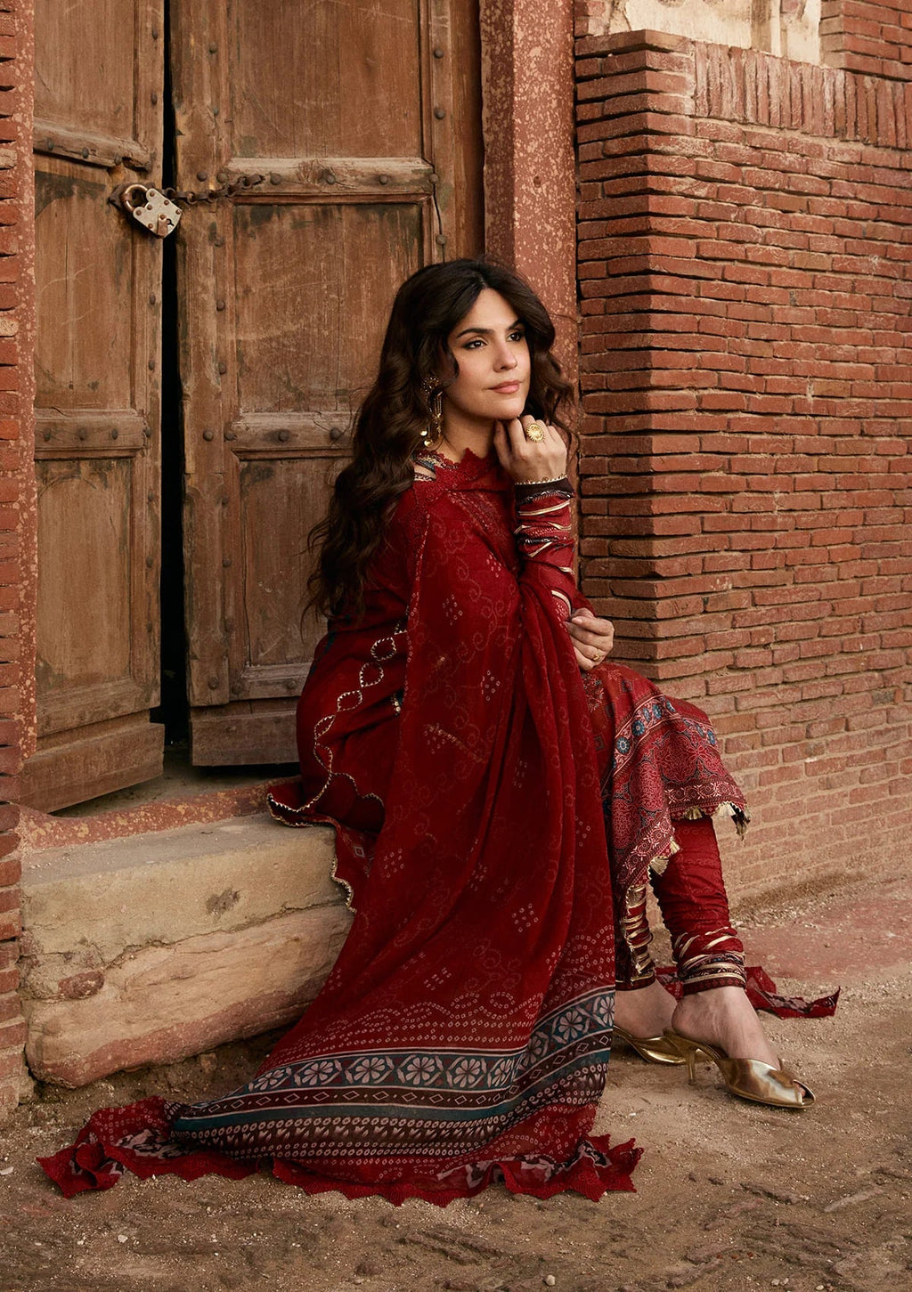 Kahf | Aangan Prints Chiffon '26 | Surkh Noor