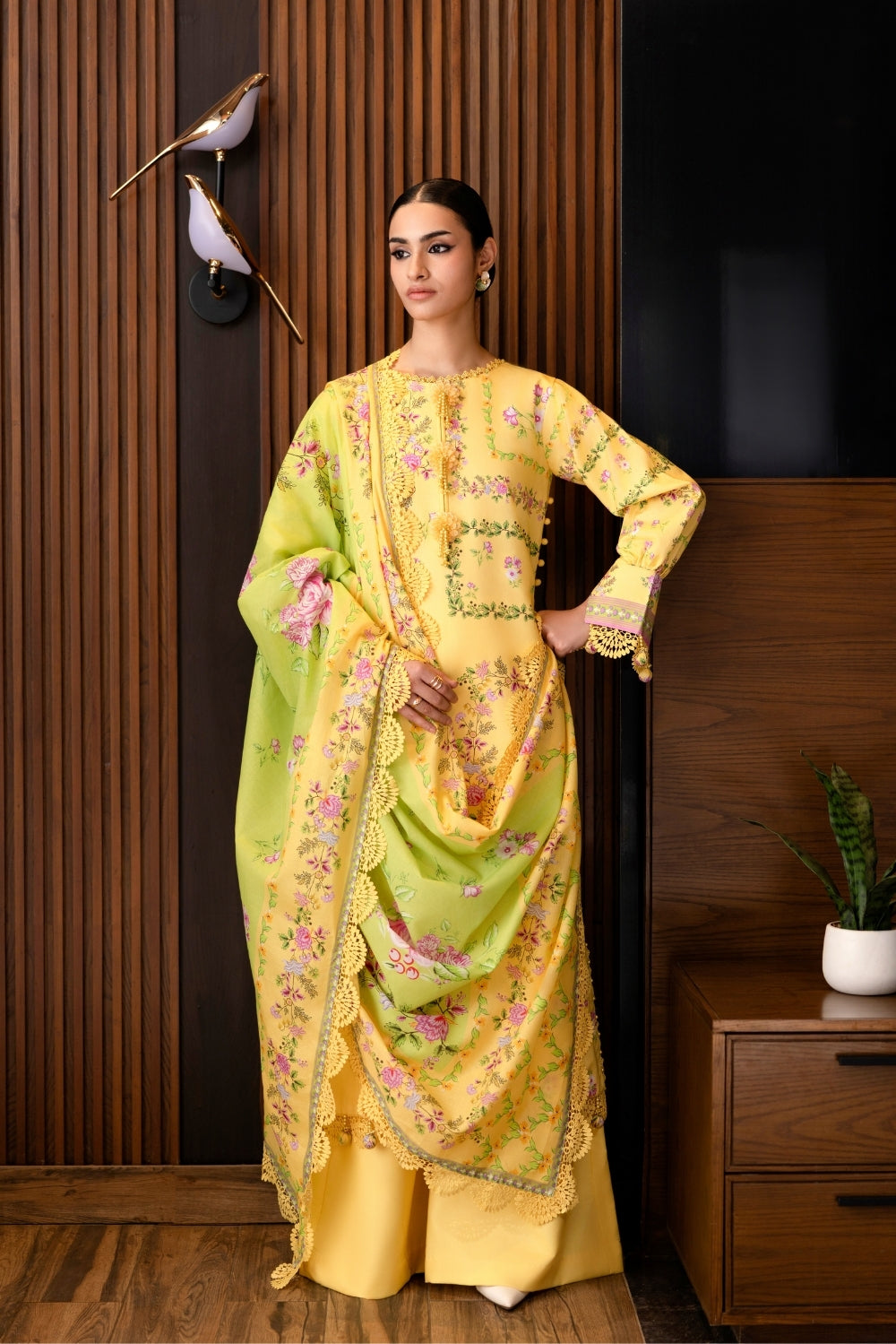 Naqsh | Midnight Meadow Lawn | Citrine