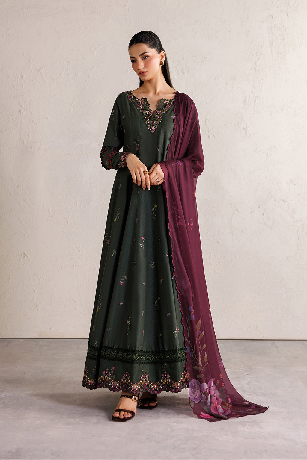 Iznik | Festive Embroidered Lawn | IBE-03