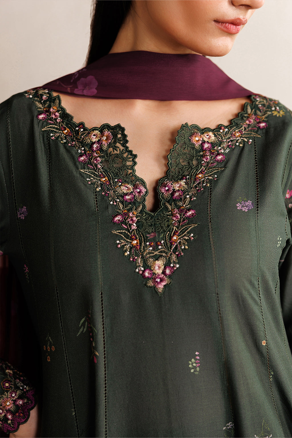Iznik | Festive Embroidered Lawn | IBE-03
