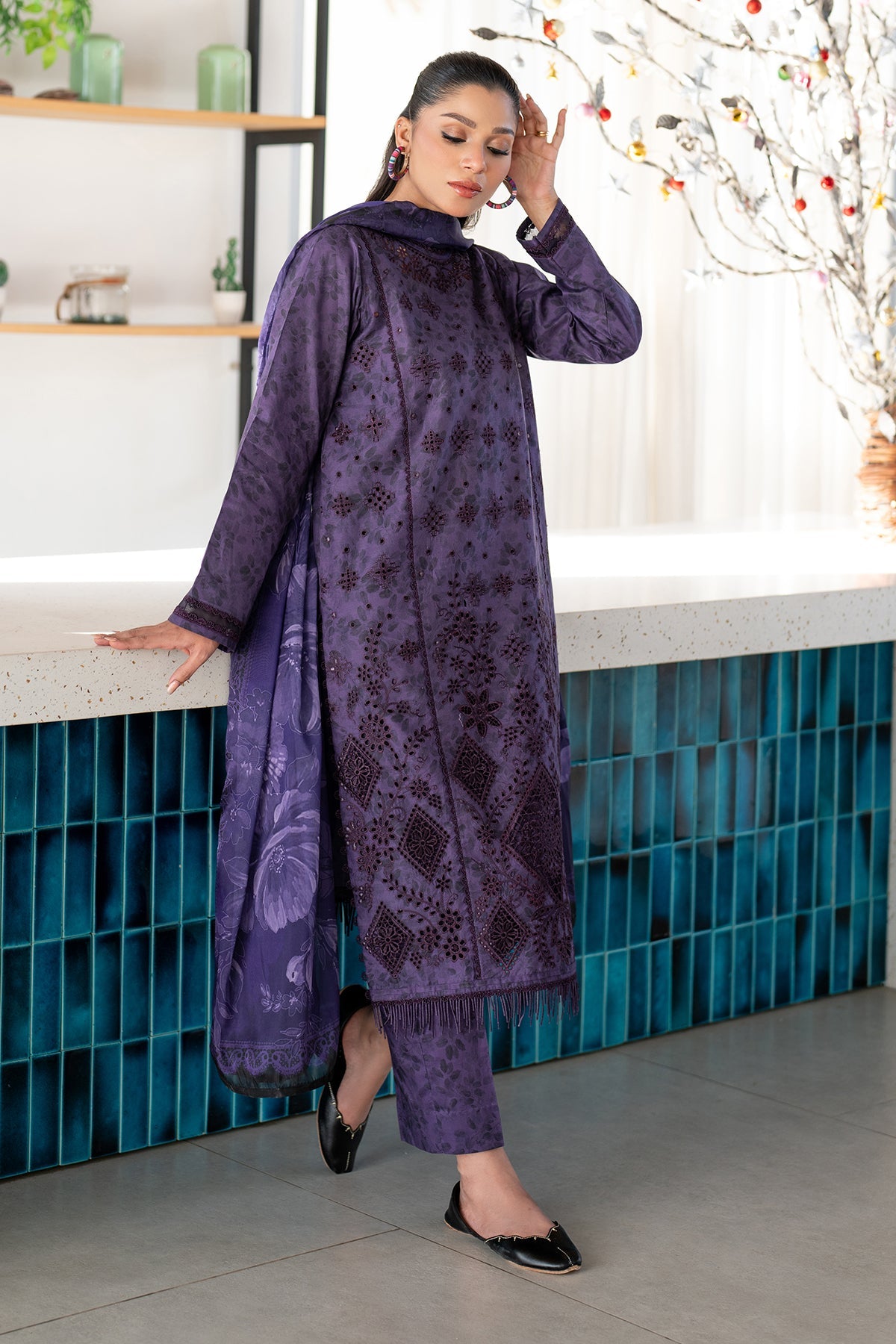 Baroque | Embroidered lawn | UF-4096