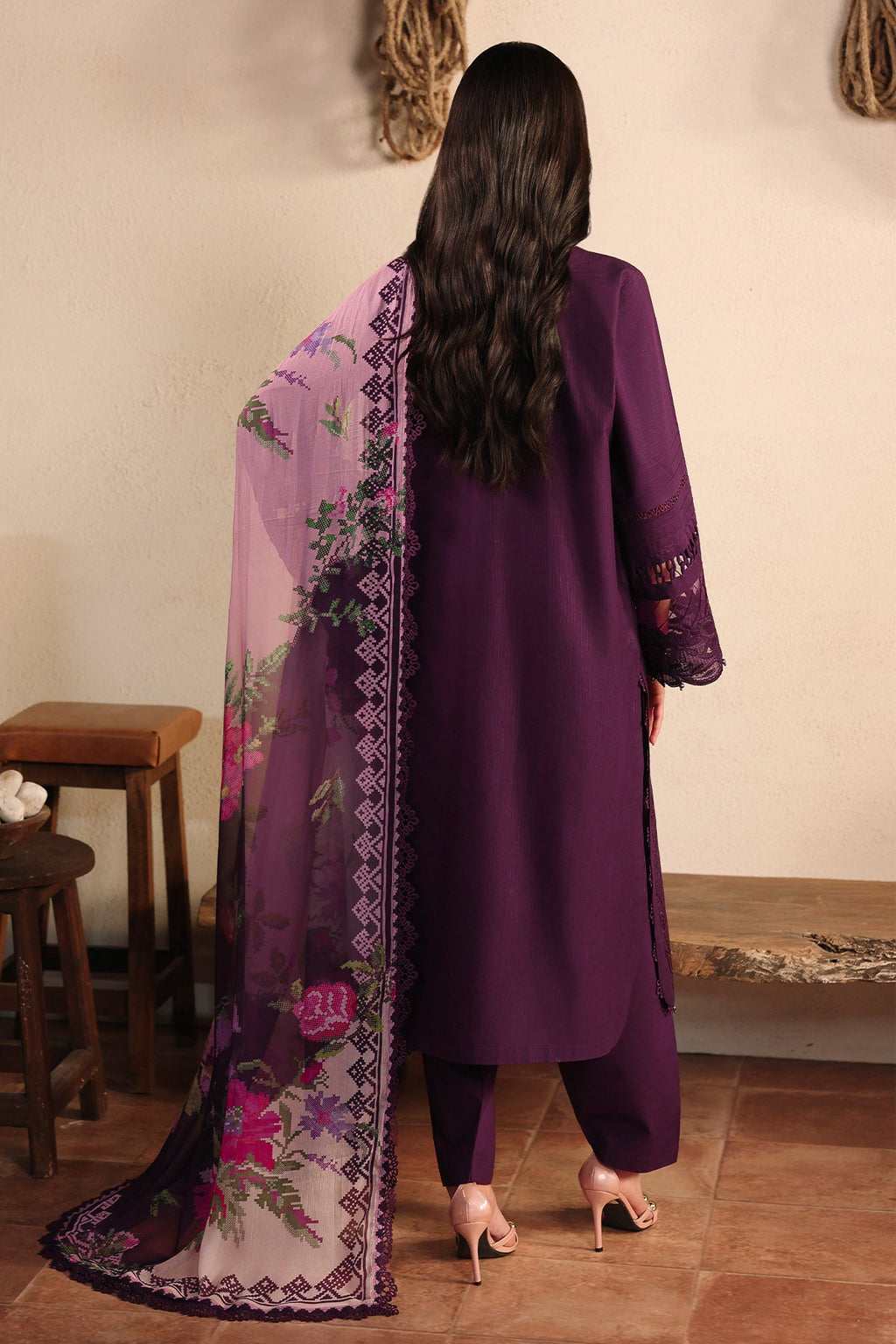 Nureh | Raha Unstitched Lawn Doria | NE-246