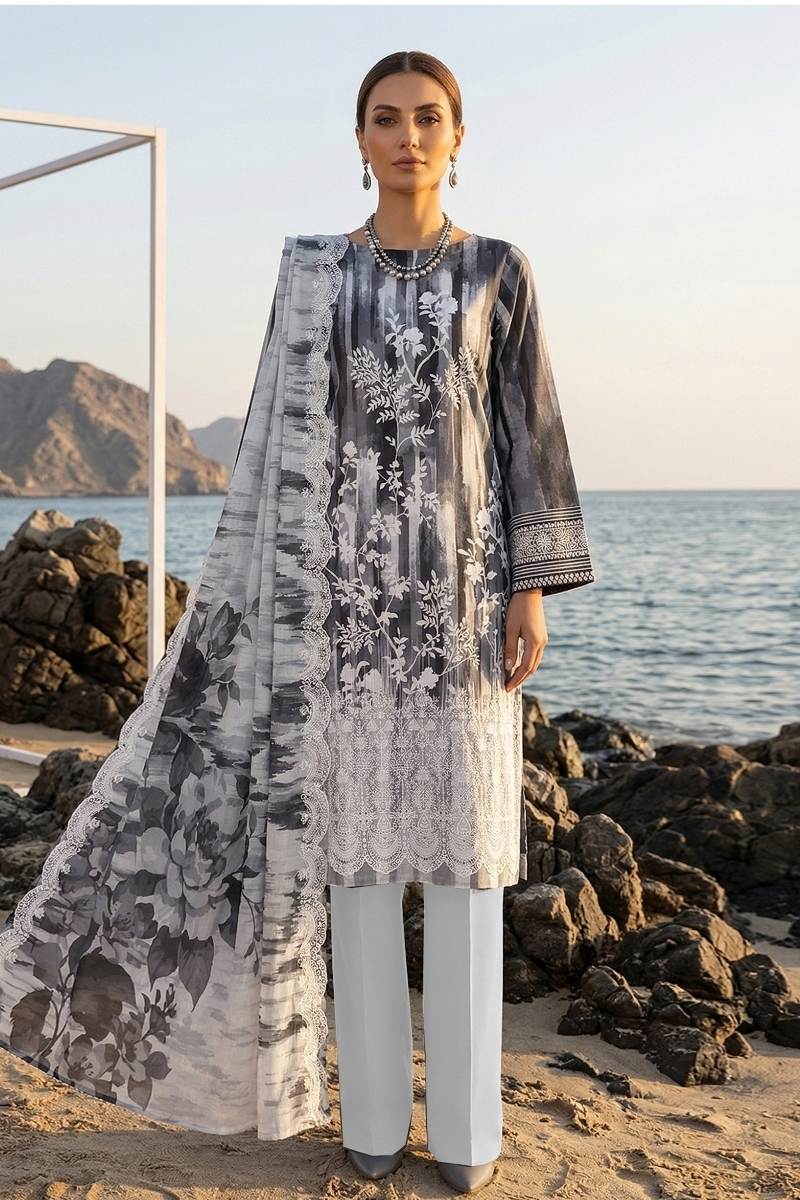 Riaz Arts | Rang-e-Noor Luxury Lawn - 3 Pc | RA - RN - 04