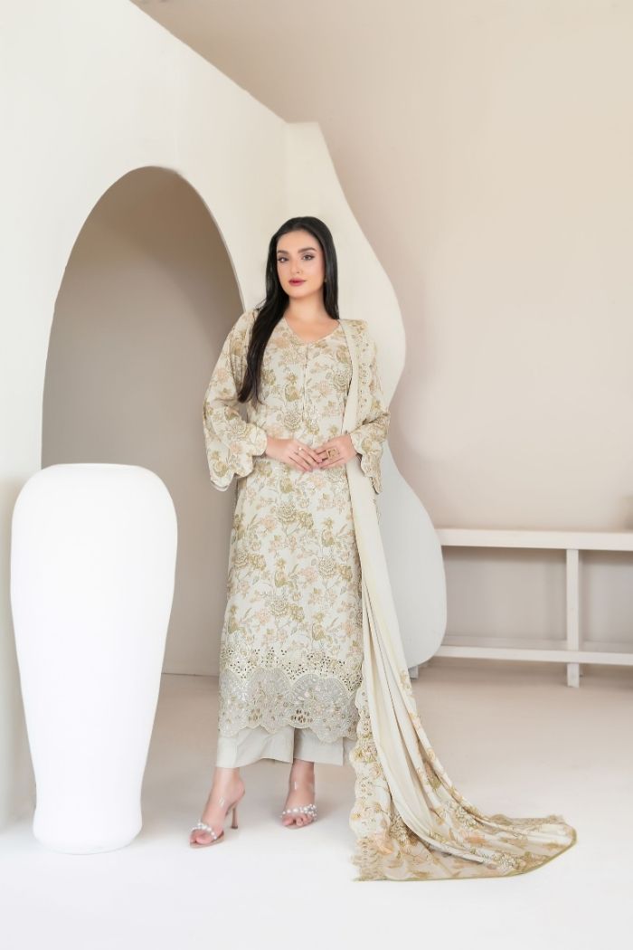 Tawakaal | Muskaan 3Pcs Embroidered Digital Print suiting | D-4422
