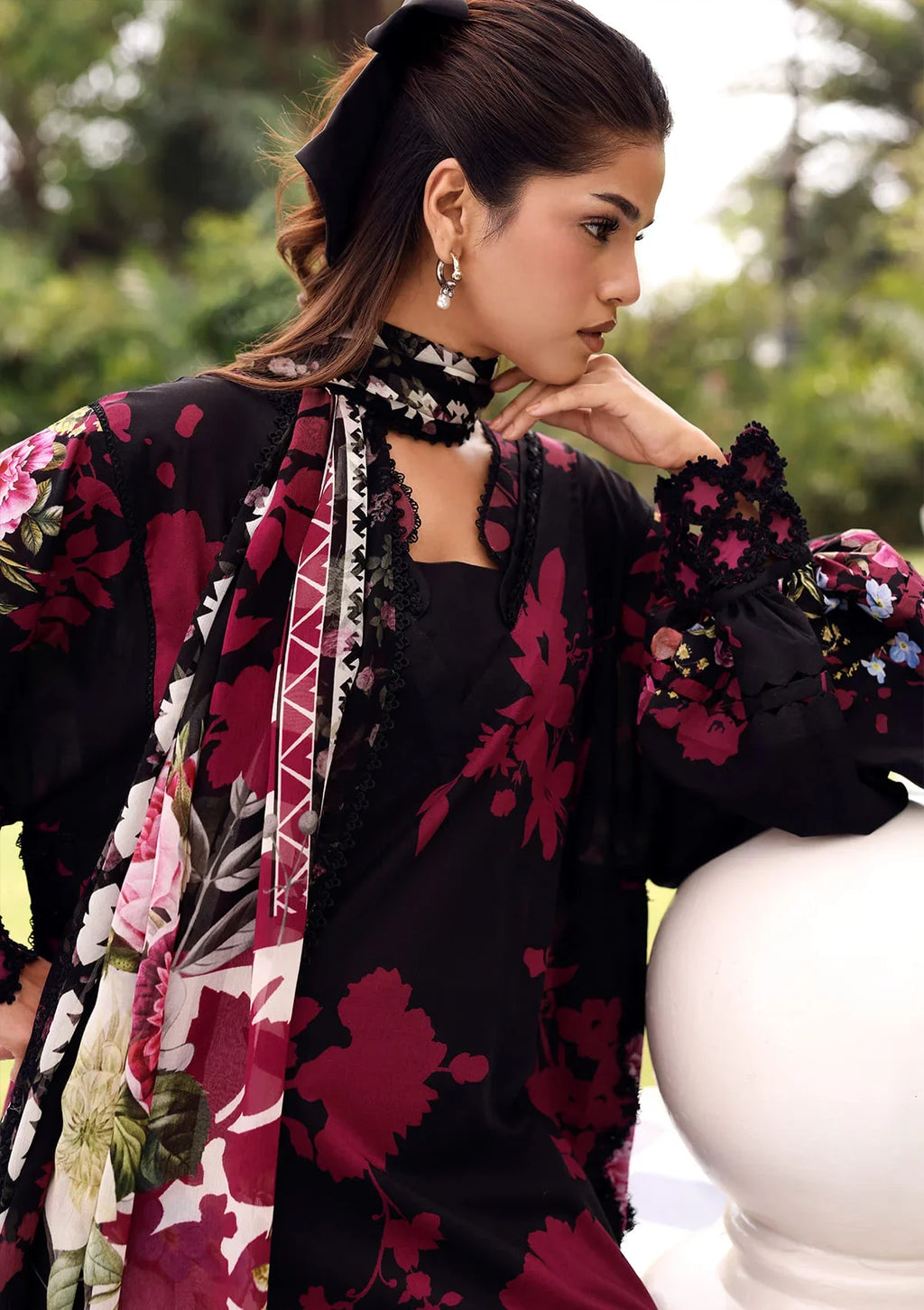 Elaf | Belladore - Prints Chiffon Lawn '26 | EPA-4A SCARLET