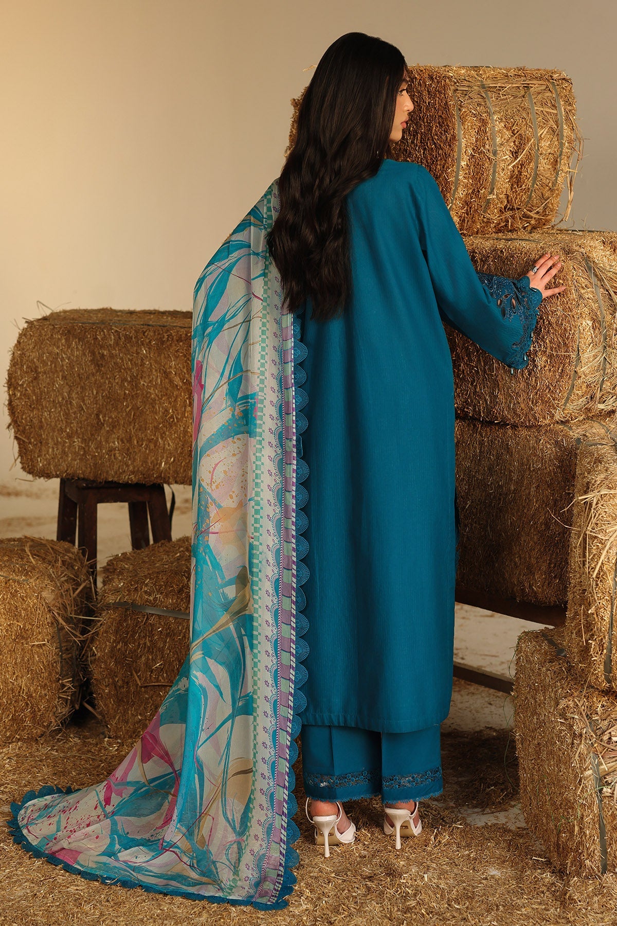Nureh | Raha Unstitched Lawn Doria | NE-247