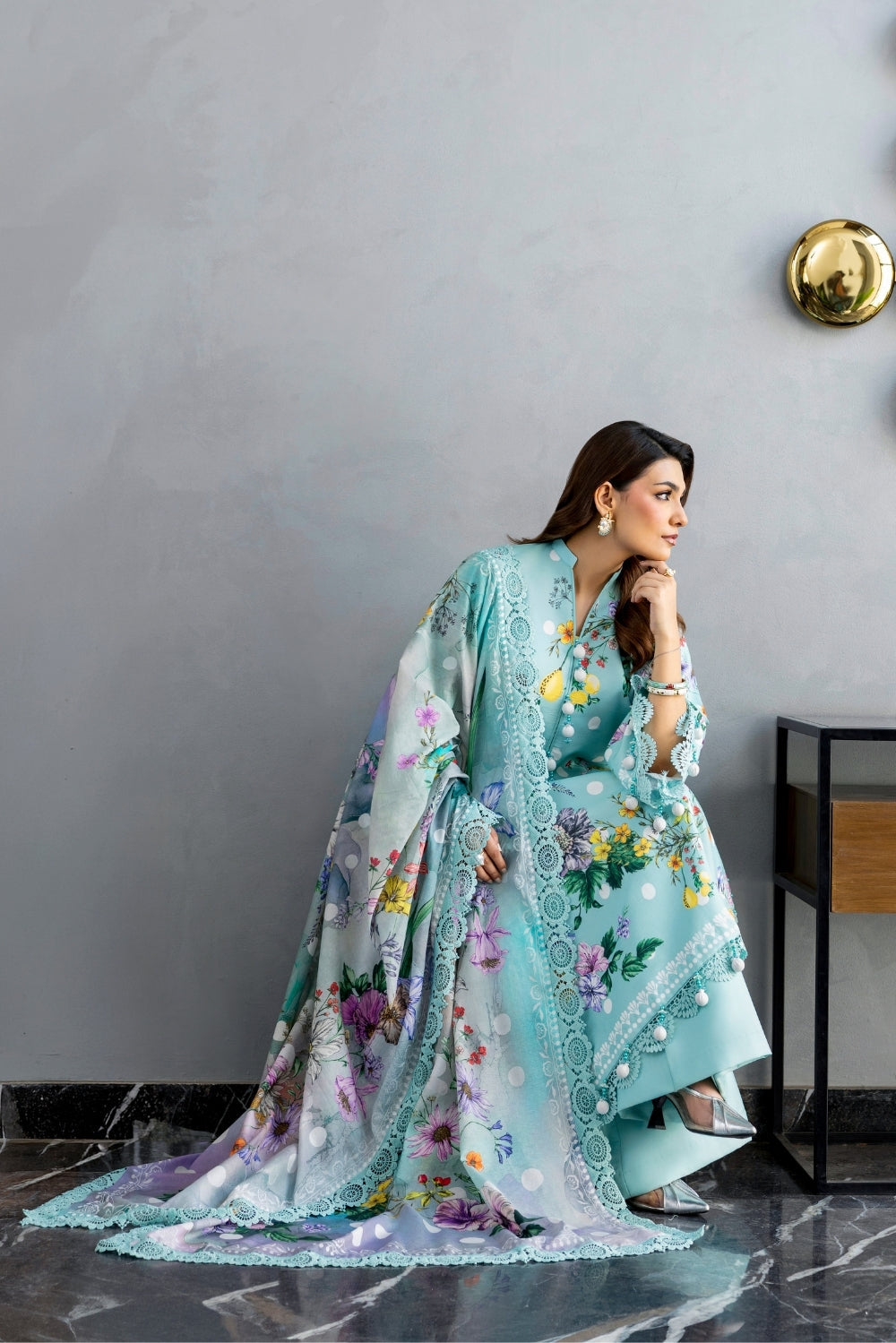 Naqsh | Midnight Meadow Lawn | Cerulean