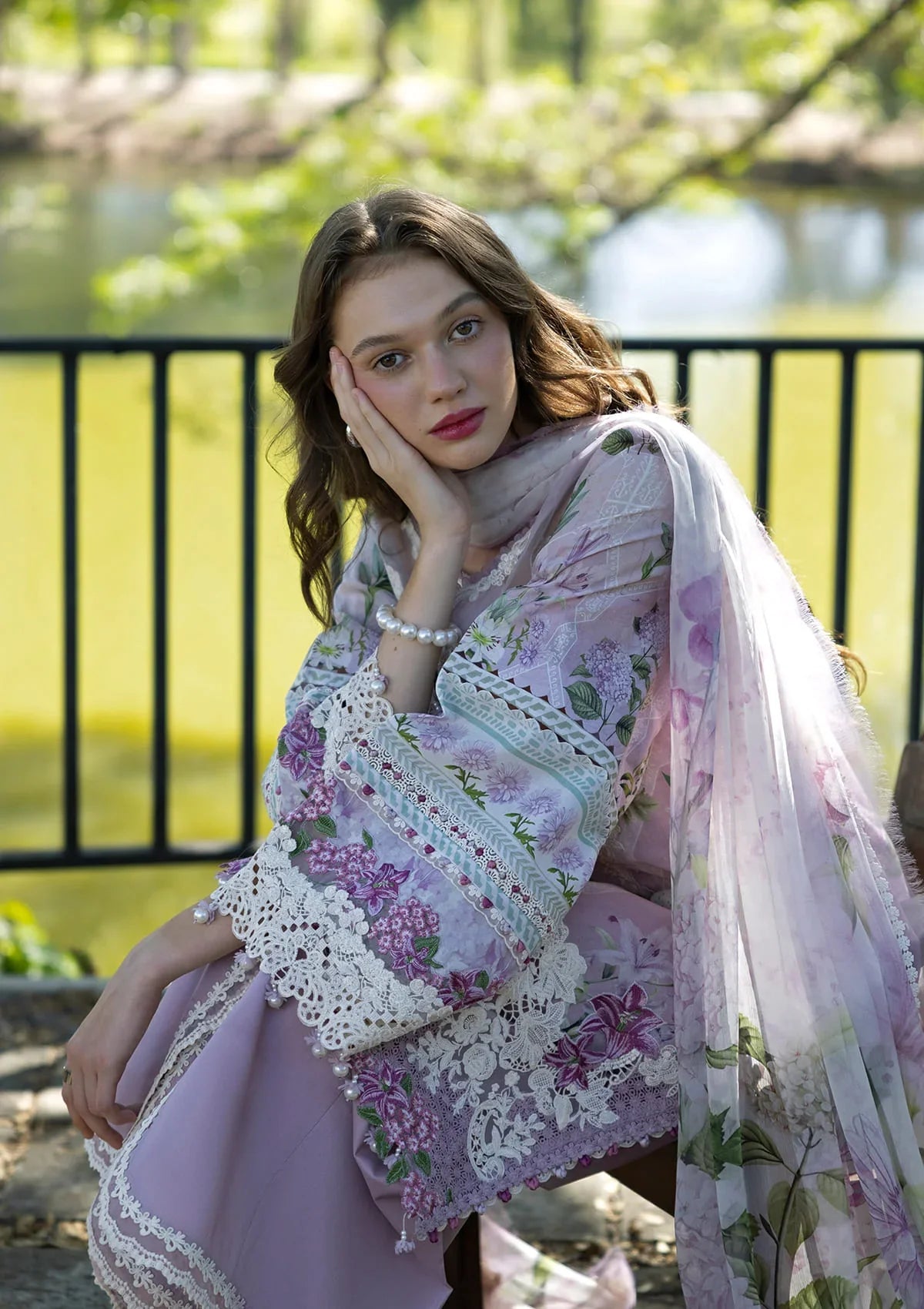 Elaf | Signature Embroidered Printed Lawn | Juliette