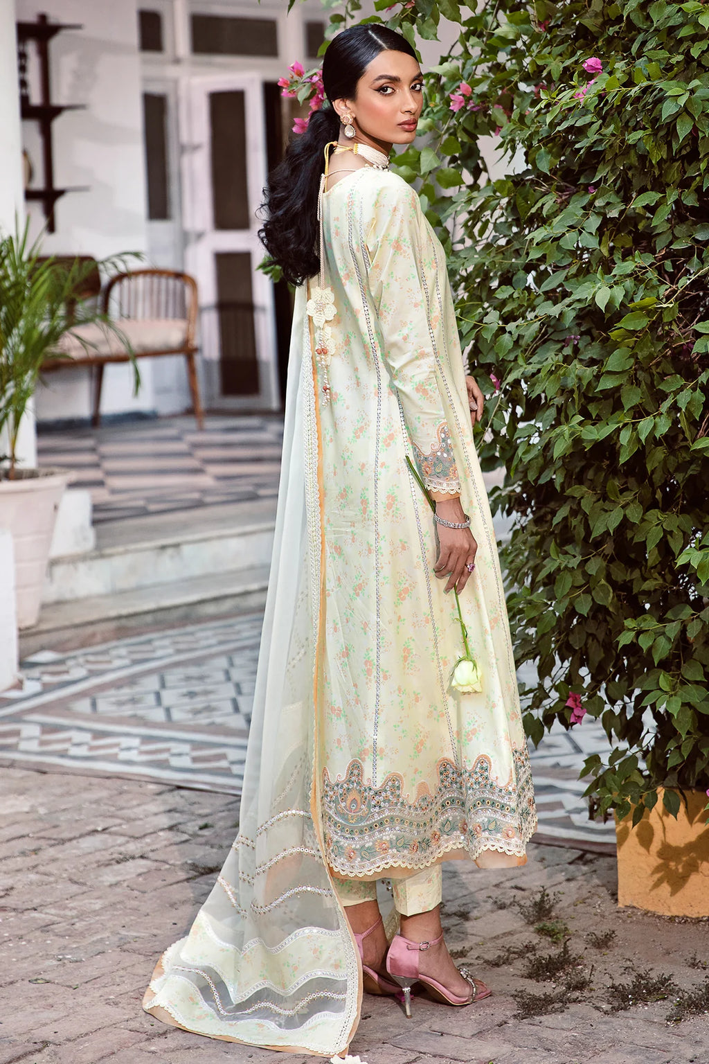 Jazmin | Iris Eid Lawn 23 | LIME PRIMEROSE