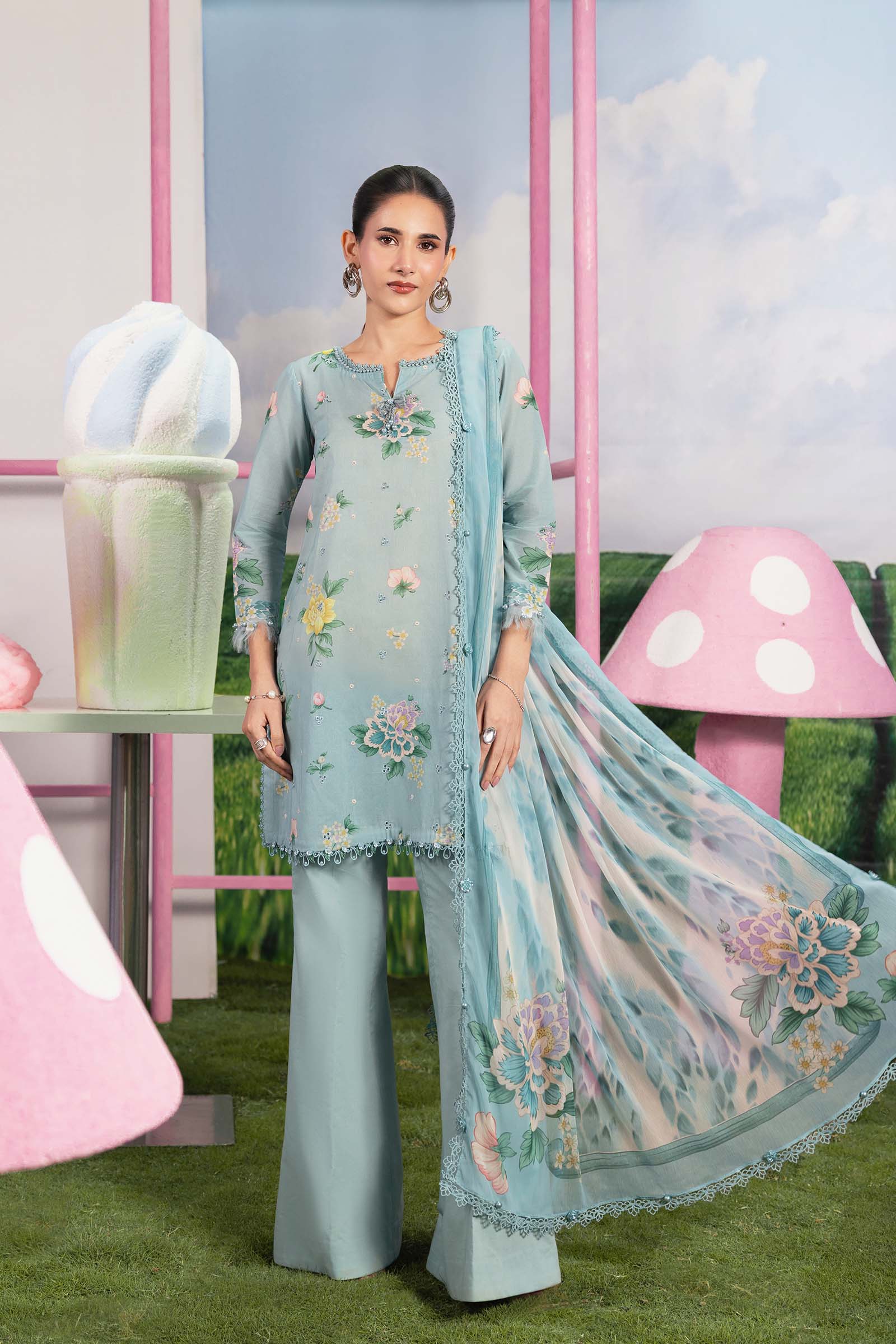 MARIA B | 3 Pc Unstitched Embroidered Lawn Suit | MB-CUSV13-08B