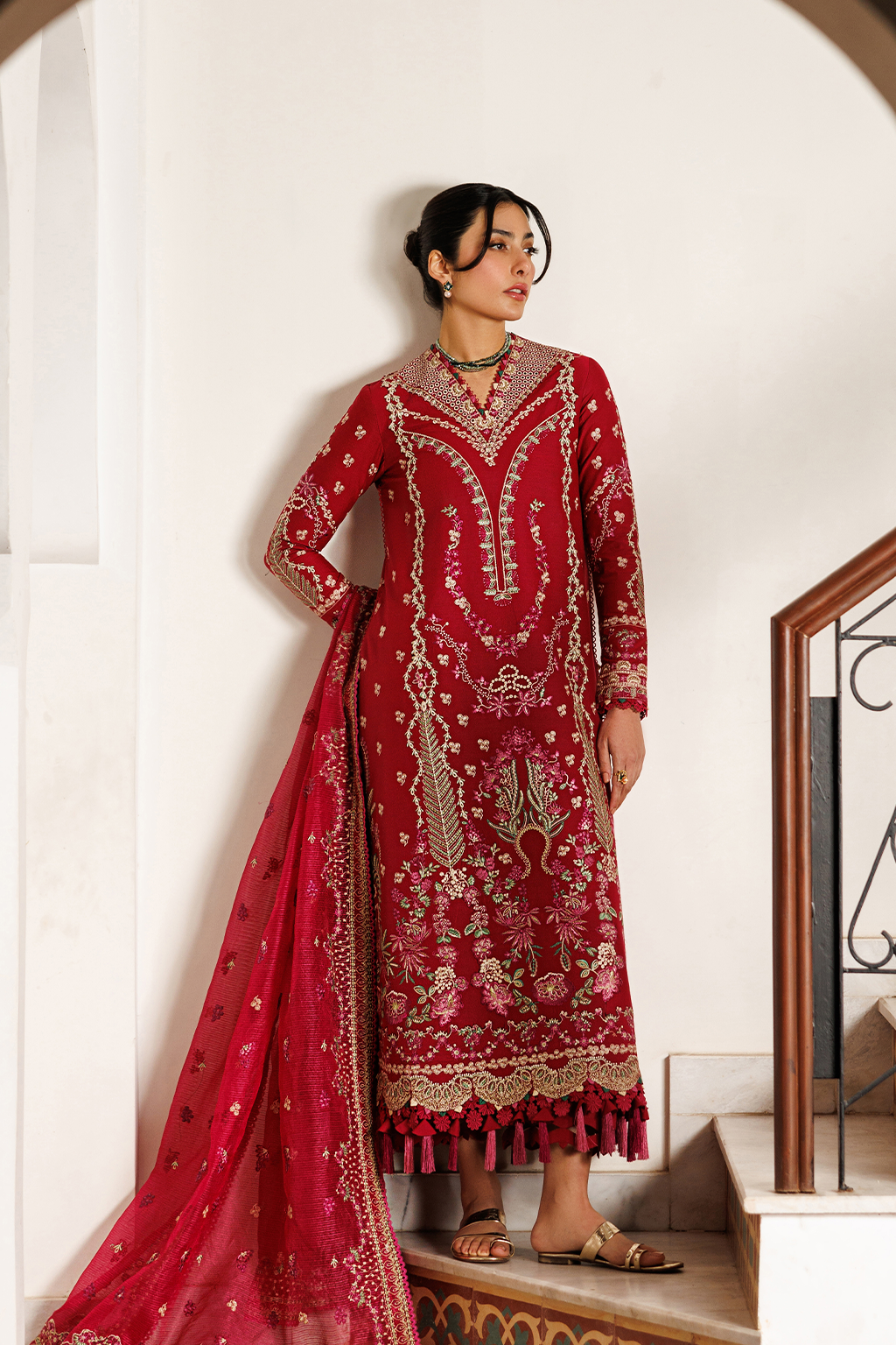 Emaan Adeel |  Mirabelle festive luxury lawn | Gardenia Glow
