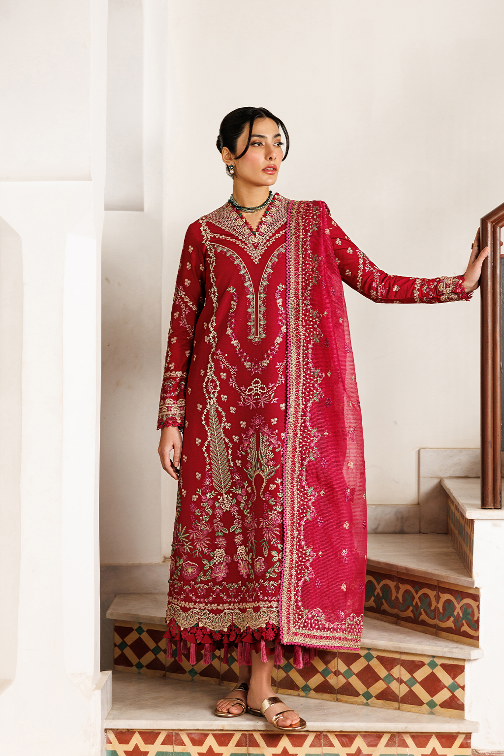Emaan Adeel |  Mirabelle festive luxury lawn | Gardenia Glow