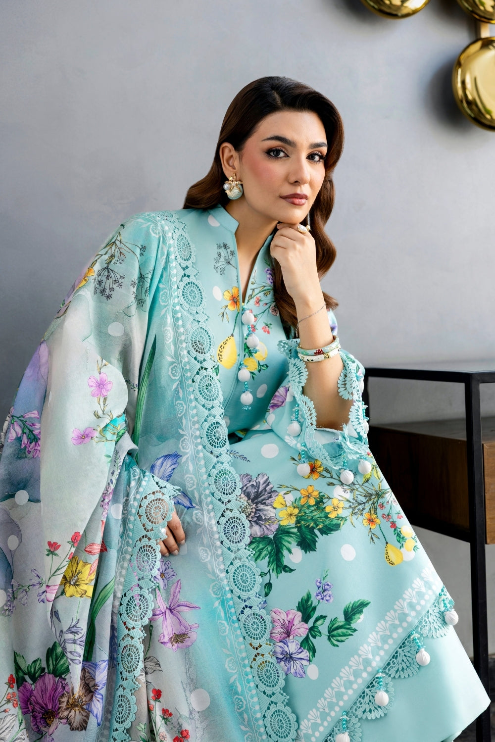 Naqsh | Midnight Meadow Lawn | Cerulean
