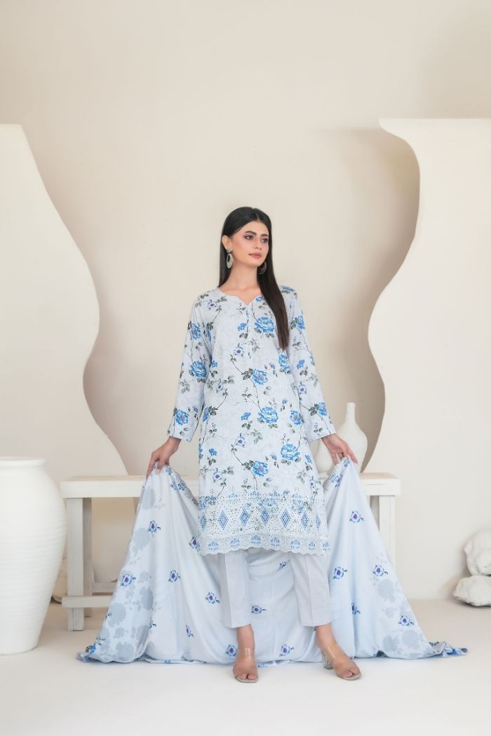 Tawakaal | Muskaan 3Pcs Embroidered Digital Print suiting | D-4423