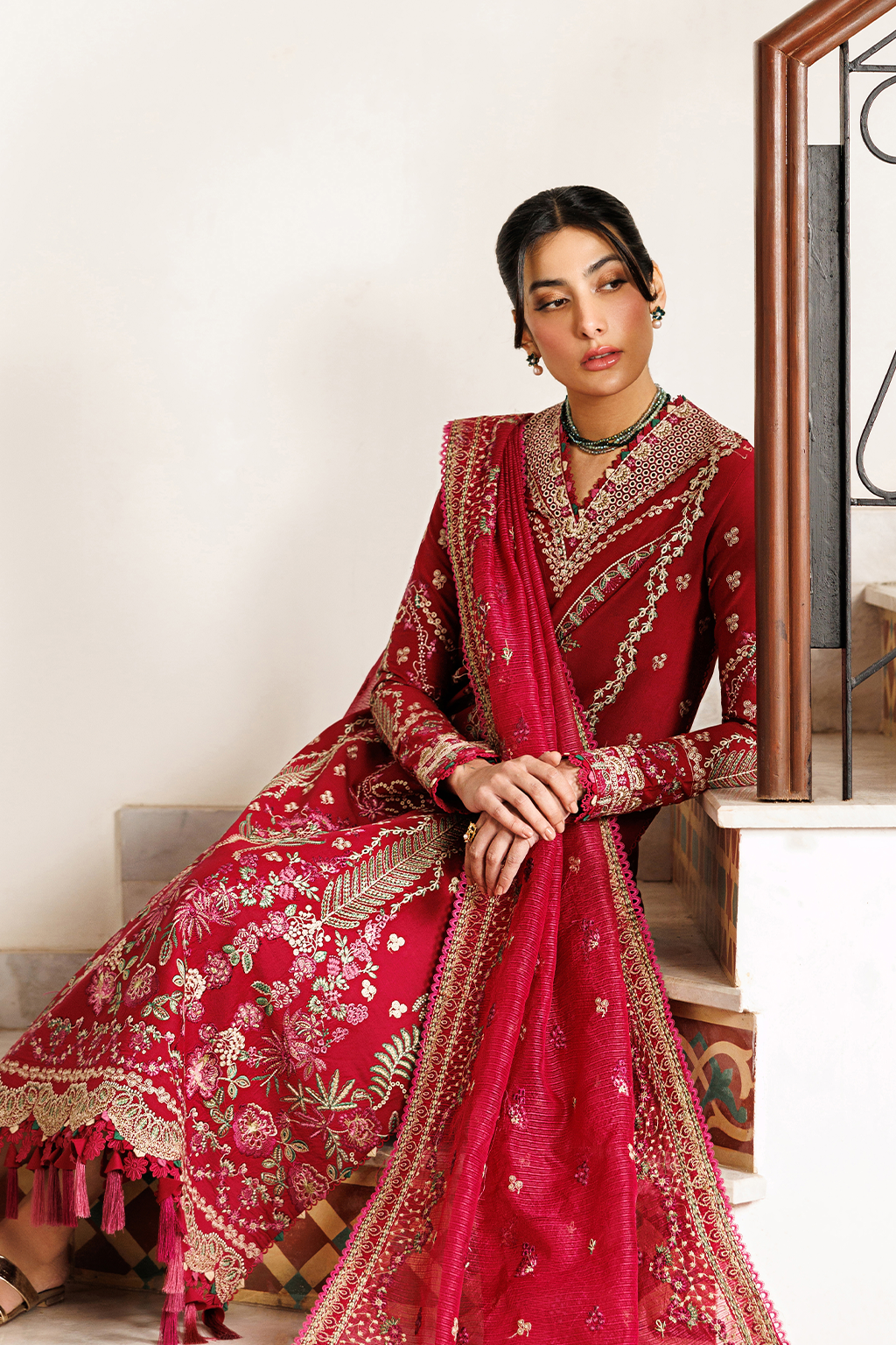 Emaan Adeel |  Mirabelle festive luxury lawn | Gardenia Glow
