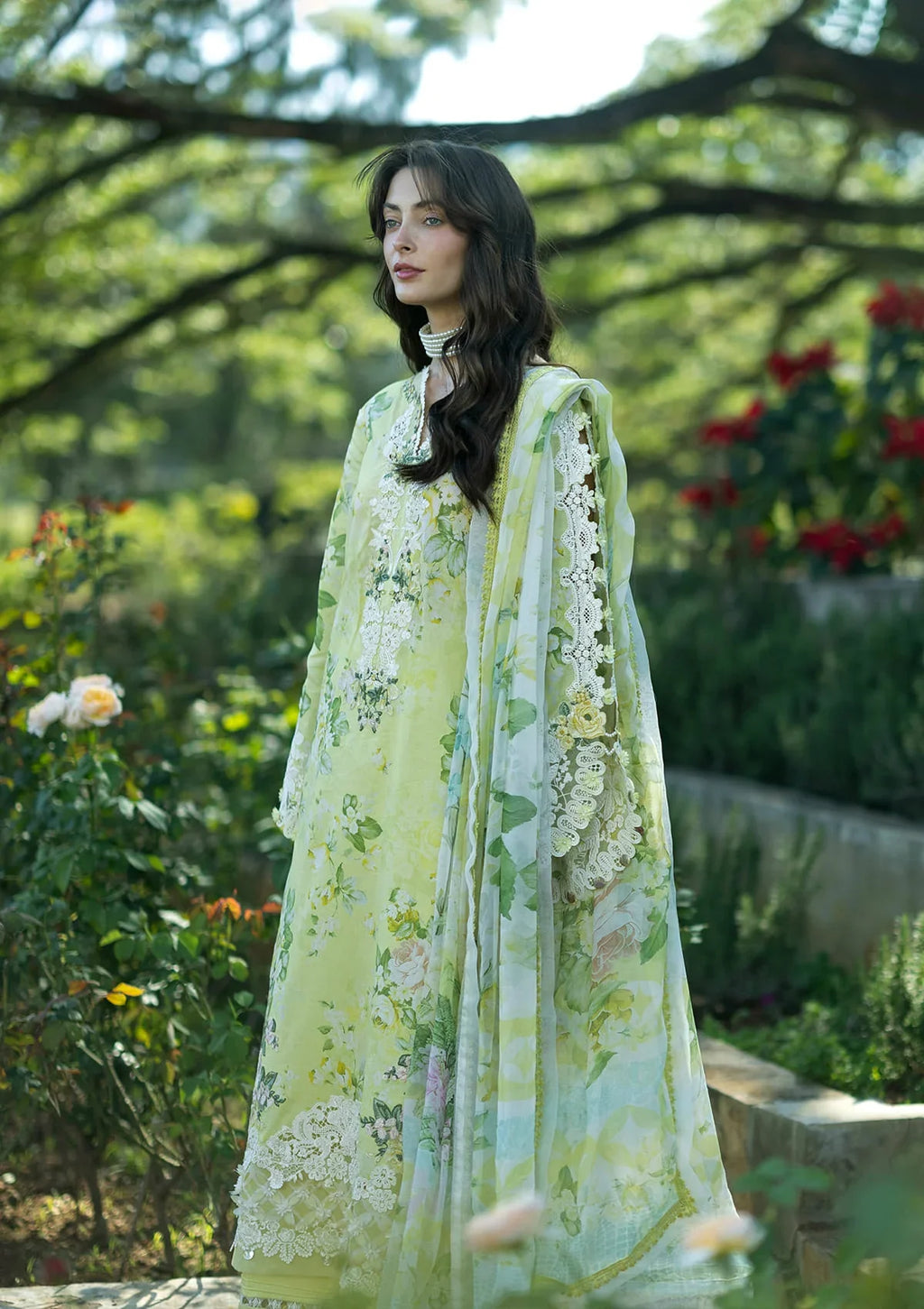 Elaf | Signature Embroidered Printed Lawn | Ivory Season