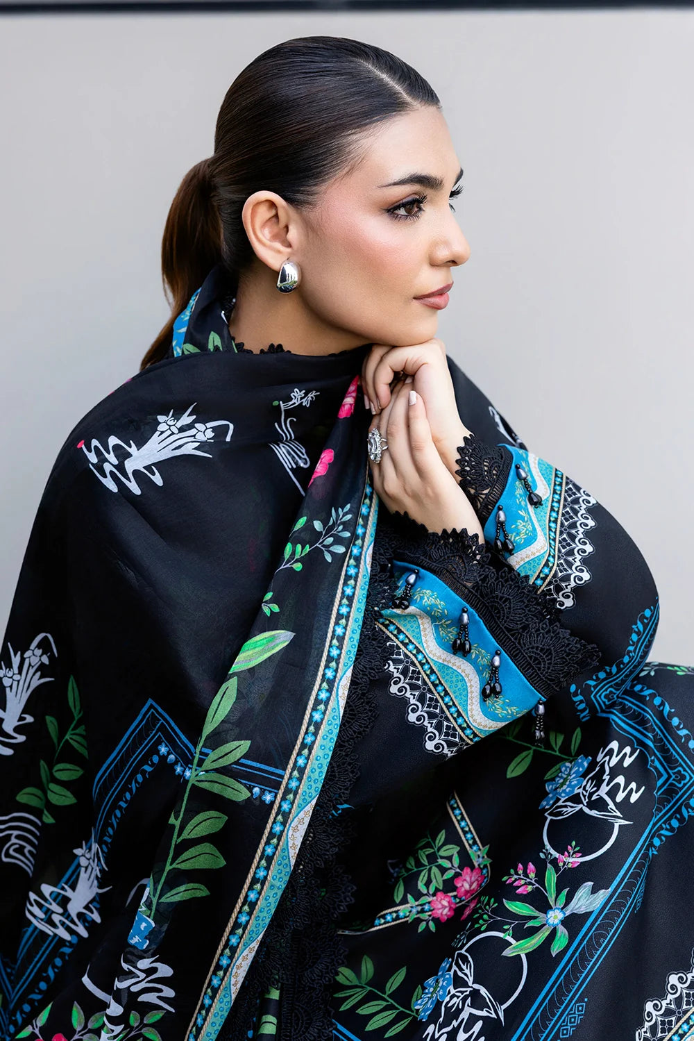 Naqsh | The Breeze Edit Lawn | Moonlit Noir