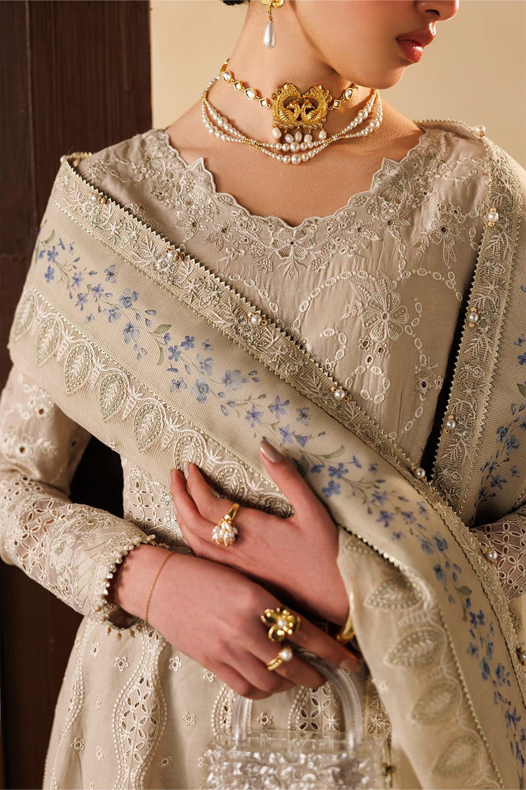 Baroque | Embroidered lawn | EL26-D03