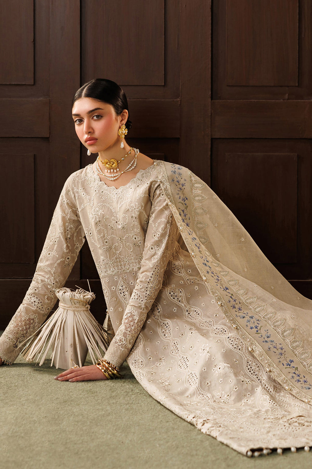 Baroque | Embroidered lawn | EL26-D03