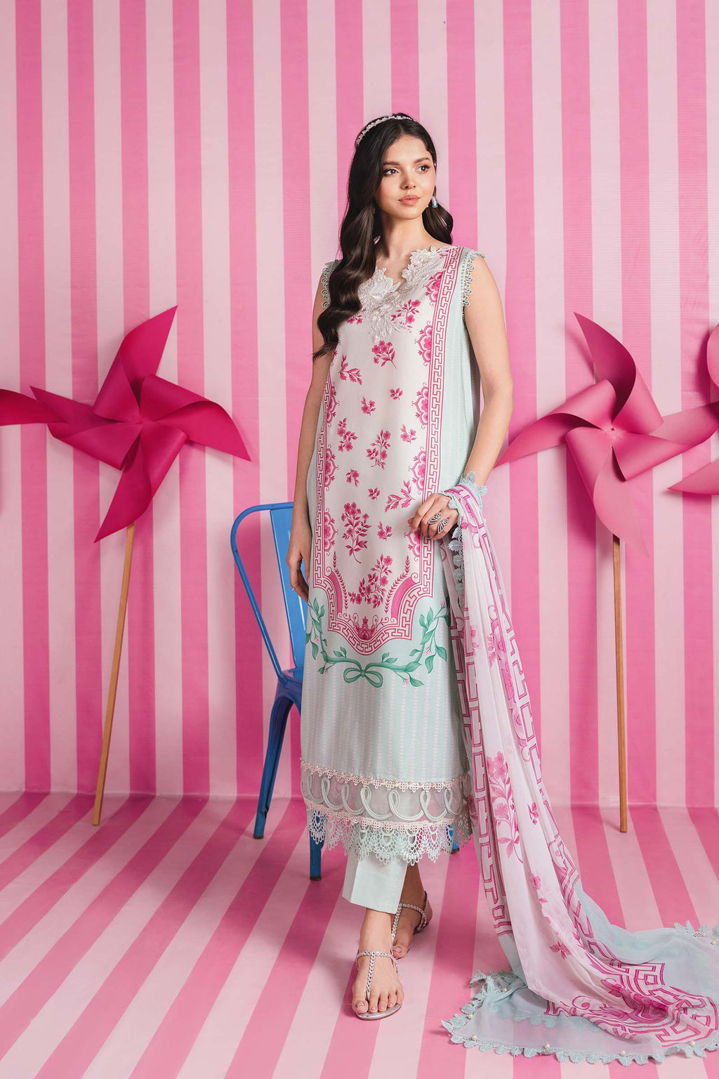 MARIA B | 3 Pc Unstitched Embroidered Lawn Suit | MB-CUSV13-09A
